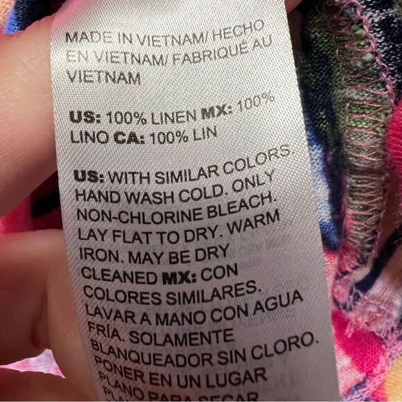 Chicos medium Linen Floral Ruched Sleeve Tee - Picture 5 of 16